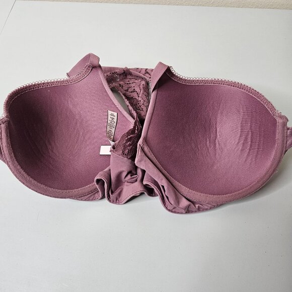 Victoria's Secret 32DDD Mauve Racerback Perfect Shape Push Up Front Clasp Bra - Picture 4 of 6